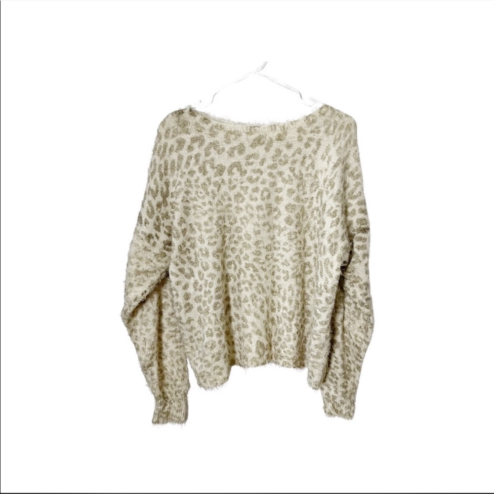 Peyton Primrose Fuzzy Leopard Print Sweater Xl - image 3
